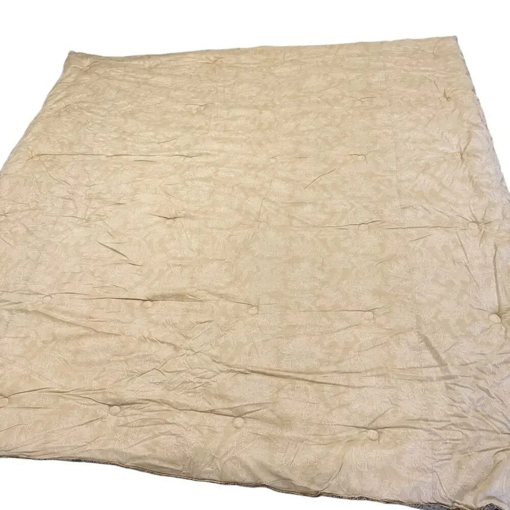 Croscill Jacobean Gold Damask Jacquard Queen Size Comforter Thick 92